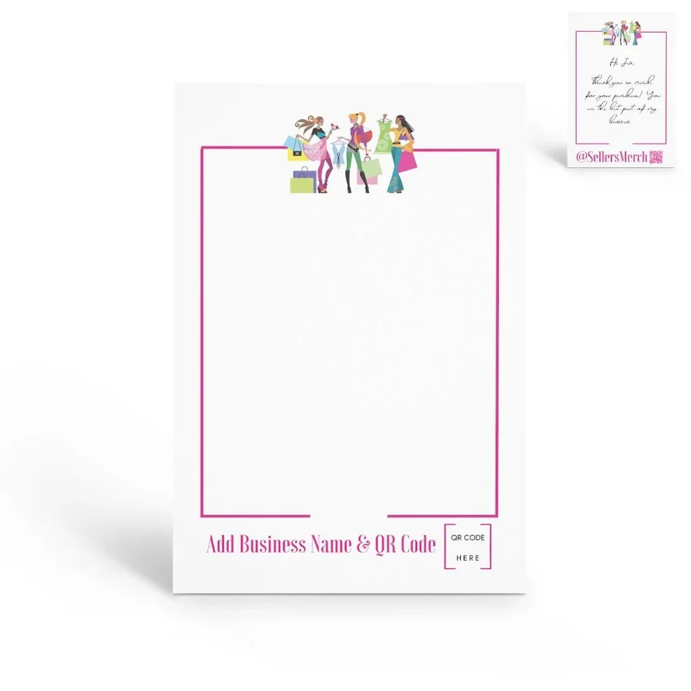 Custom Note Cards for Small Business Packaging – Personalized with QR Code - Picture 1 of 5